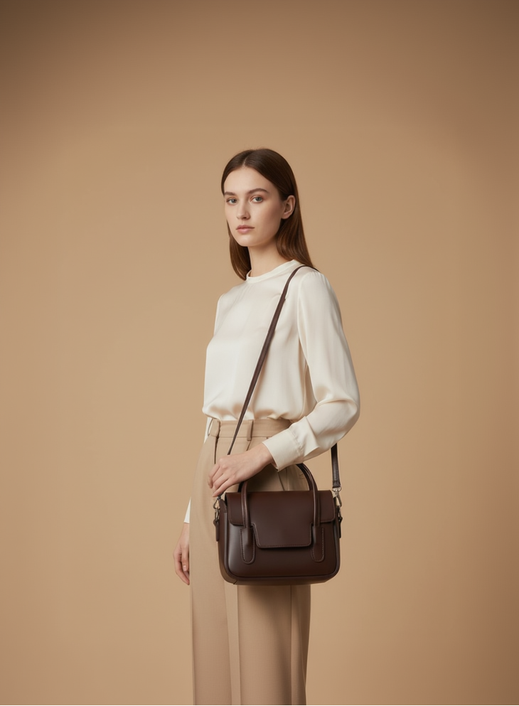 Galata Retro El ve Çapraz Çanta Acı Kahverengi